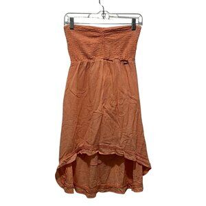 Volcom Peach  Strapless Smocked High-Low Pull On Unlined Women's Dress Size S